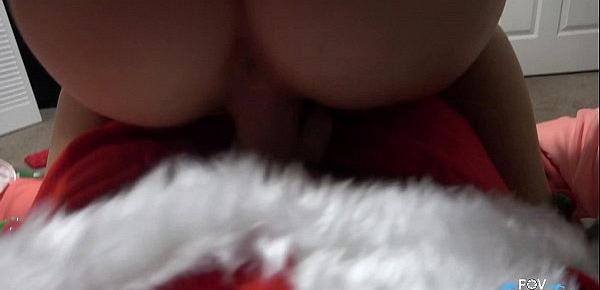  Santa spys on Blonde elf while she masturbates